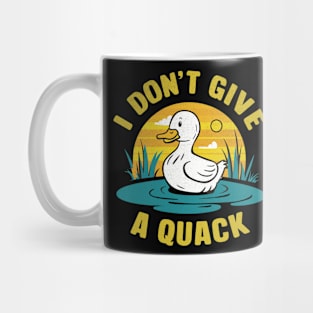 Funny I Don't Give A Quack Cute Duck Halftone Design Mug